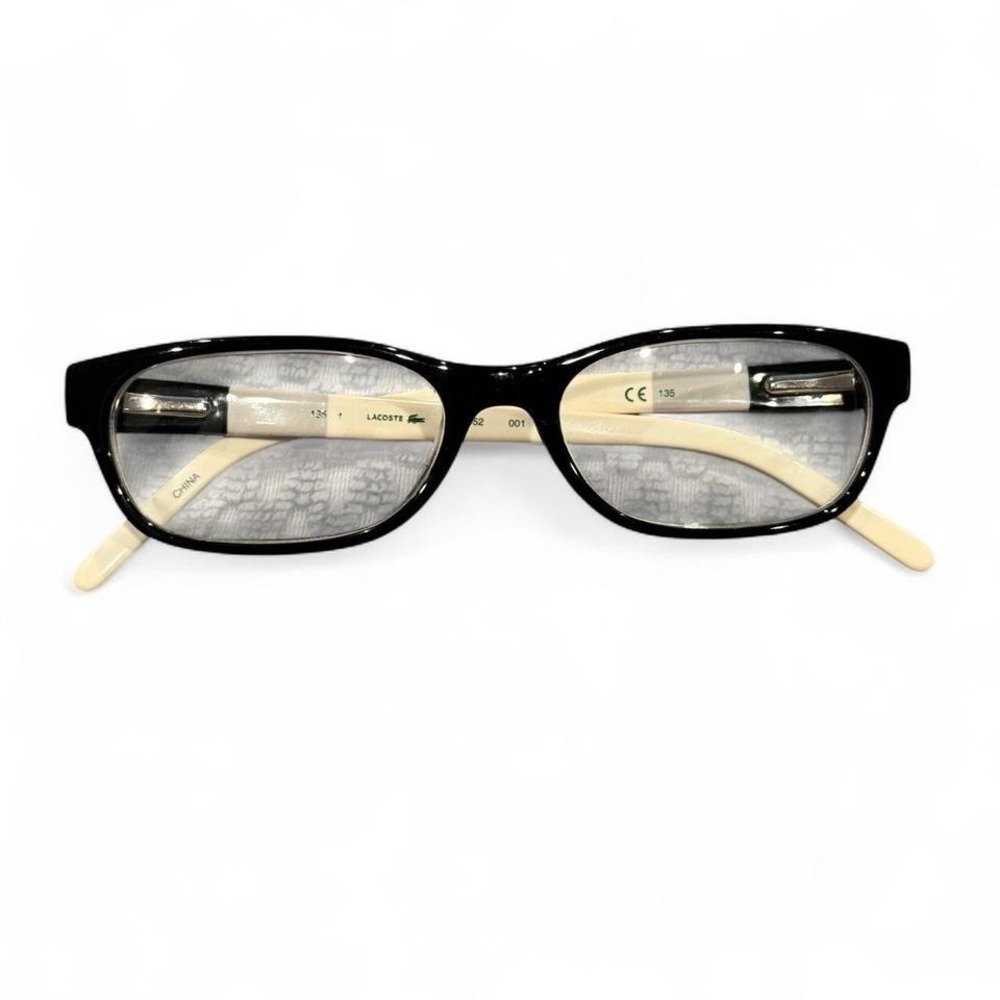 Lacoste L2652 001 Eyeglass *ONLY Frames Black White Rectangle Golf Preppy Office